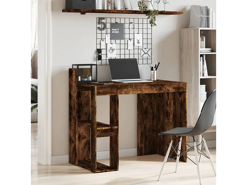 Escritorio madera de ingeniería roble ahumado 103,5x56,5x94 cm ES794954