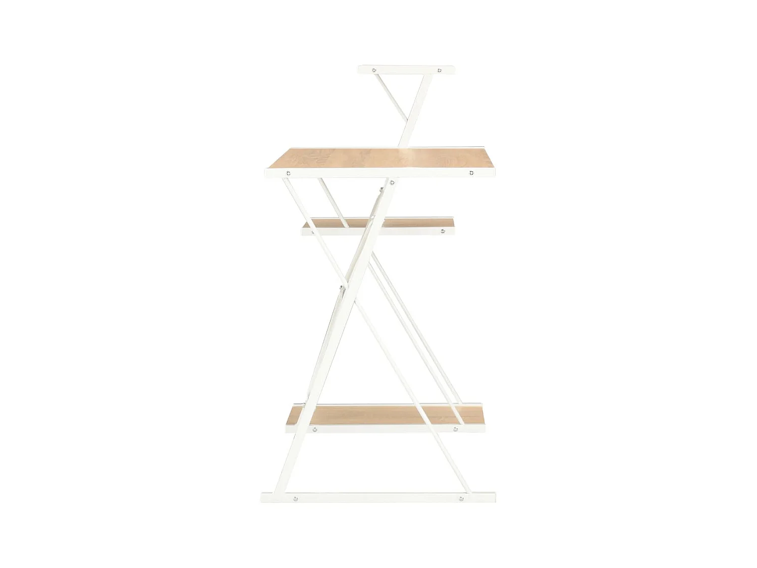 Bureau met schap 116x50x93 cm wit en eikenkleurig BE142438