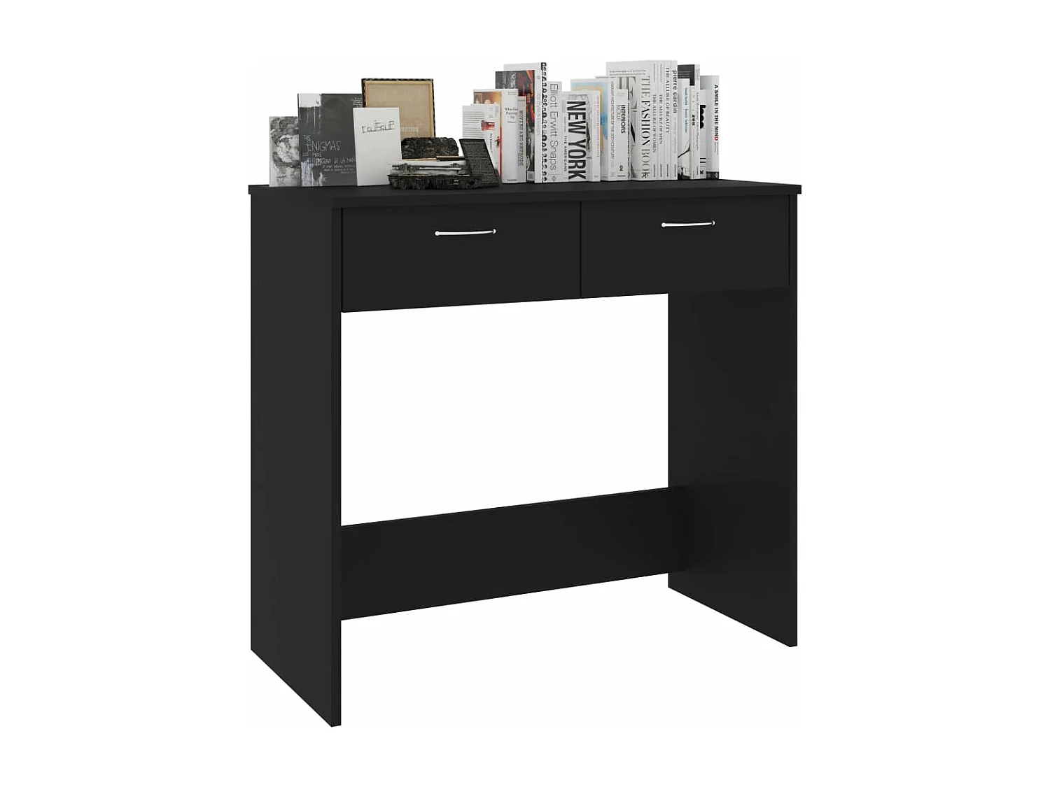 Escritorio de madera contrachapada negro 80x40x75 cm ES244830