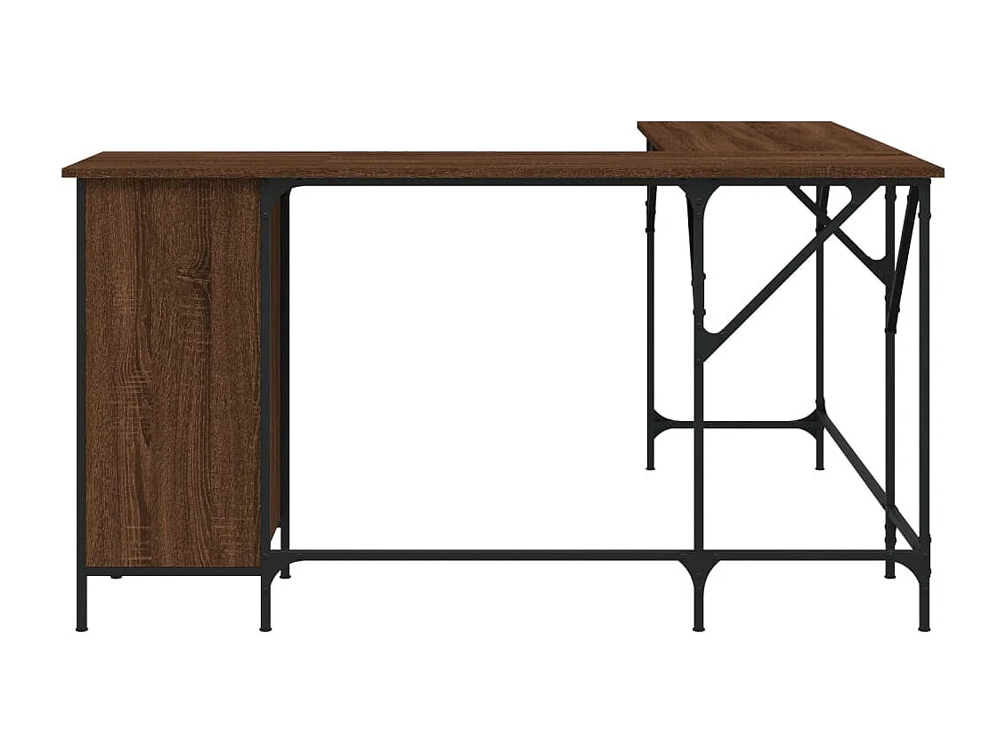 Bureau chêne marron 141x141x75 cm bois d'ingénierie FR66499