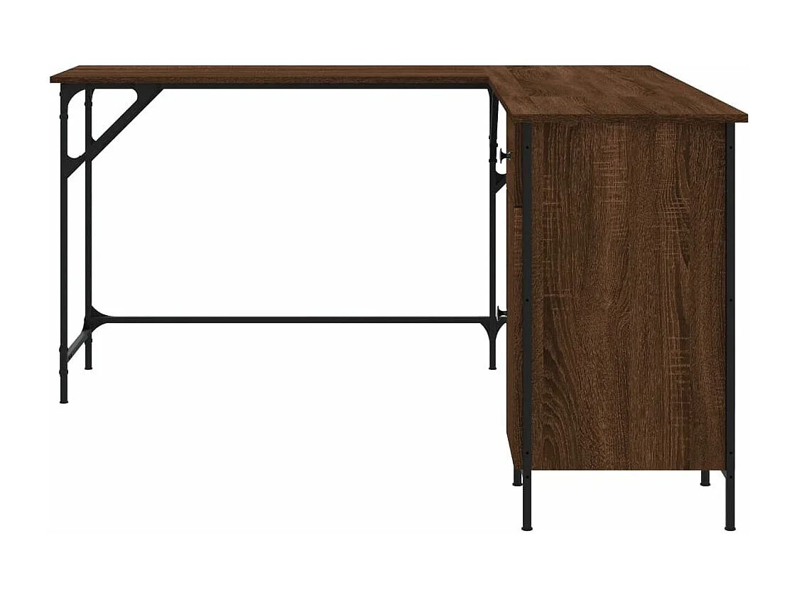 Bureau chêne marron 141x141x75 cm bois d'ingénierie FR66499