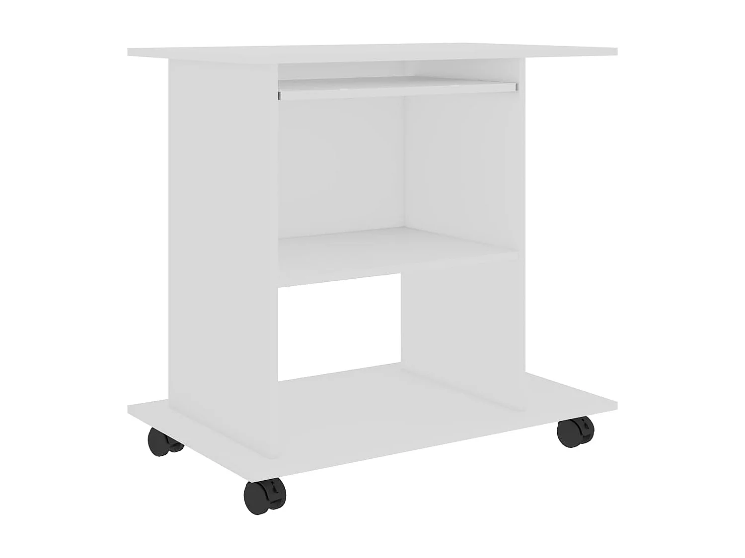 Bureau d'ordinateur Blanc 80x50x75 cm Bois d'ingénierie FR48940