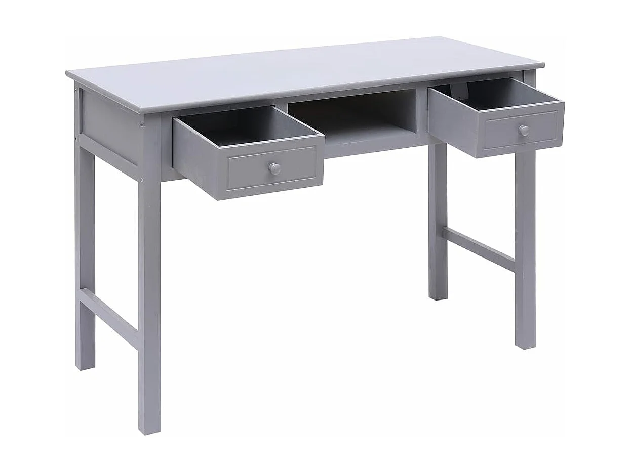 Bureau 108x45x76 cm massief paulowniahout grijs BE984170