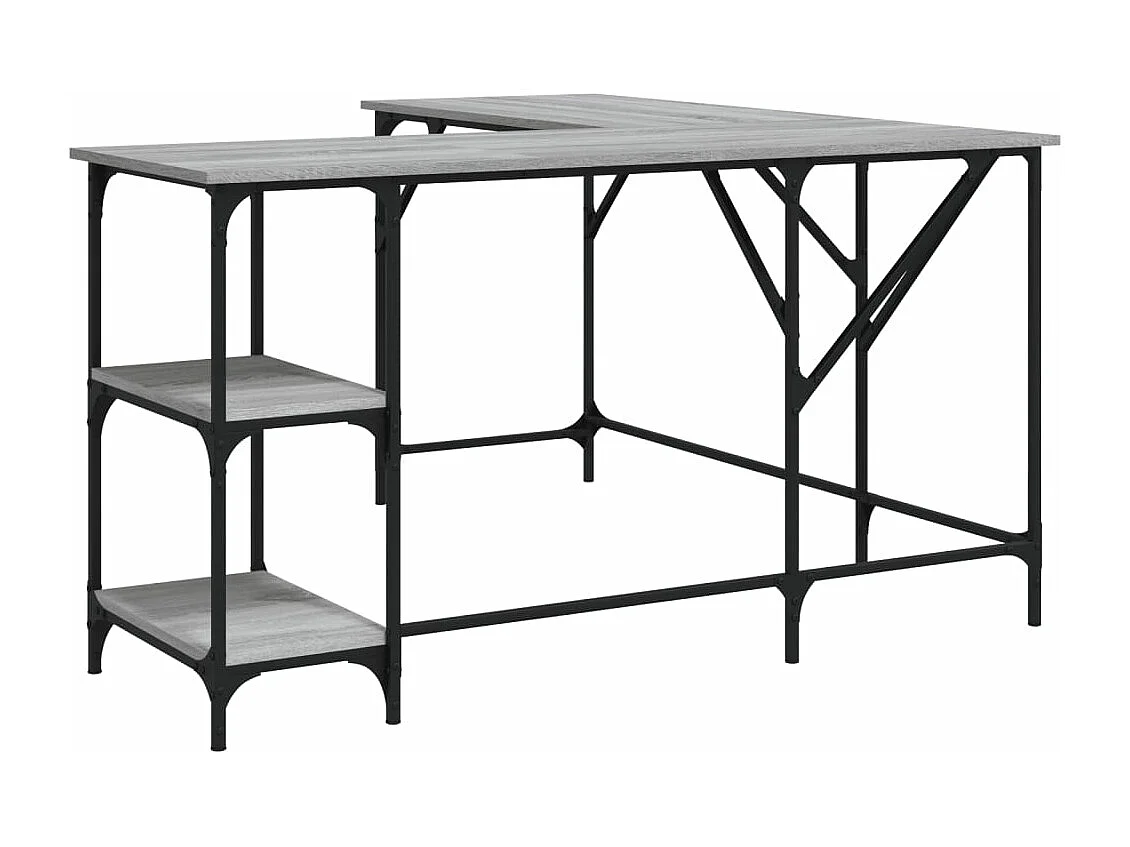 Bureau sonoma gris 139x139x75 cm bois d'ingénierie FR25776