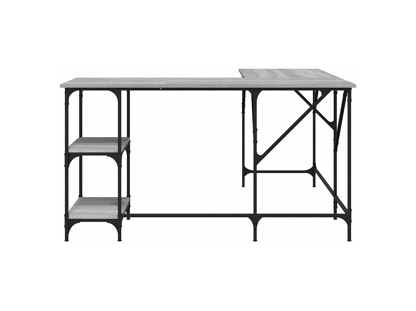 Bureau sonoma gris 139x139x75 cm bois d'ingénierie FR25776