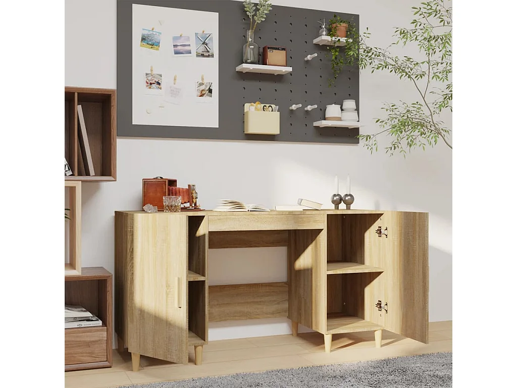 Bureau Chêne sonoma 140x50x75 cm Bois d'ingénierie FR18995