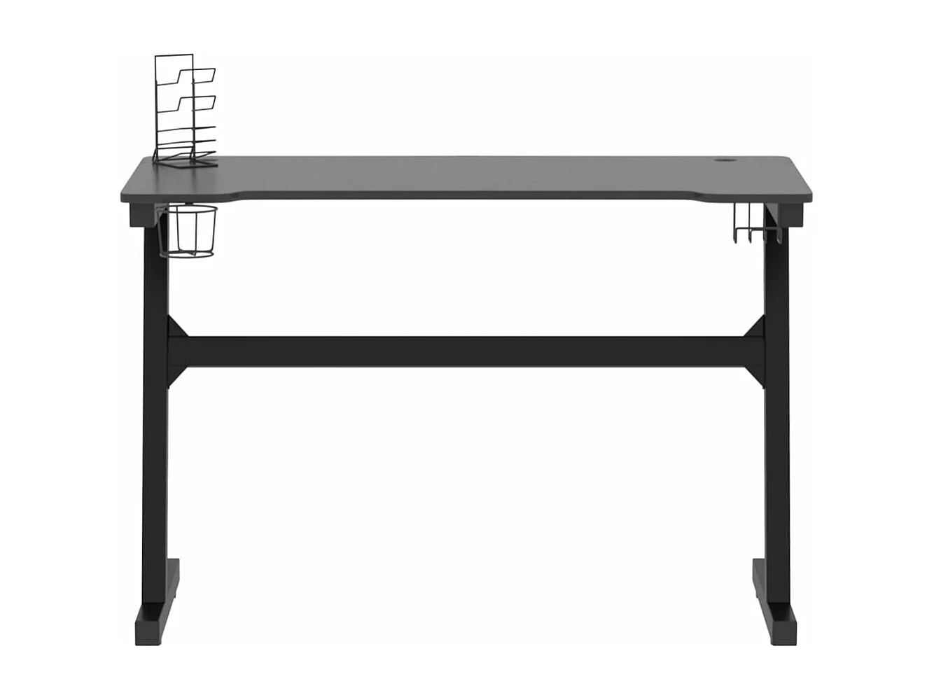 Secretária de gaming c/ luzes LED forma de Z 110x60x75 cm preto PT318232