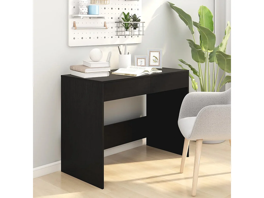 Bureau 101x50x76,5 cm bewerkt hout zwart BE958404