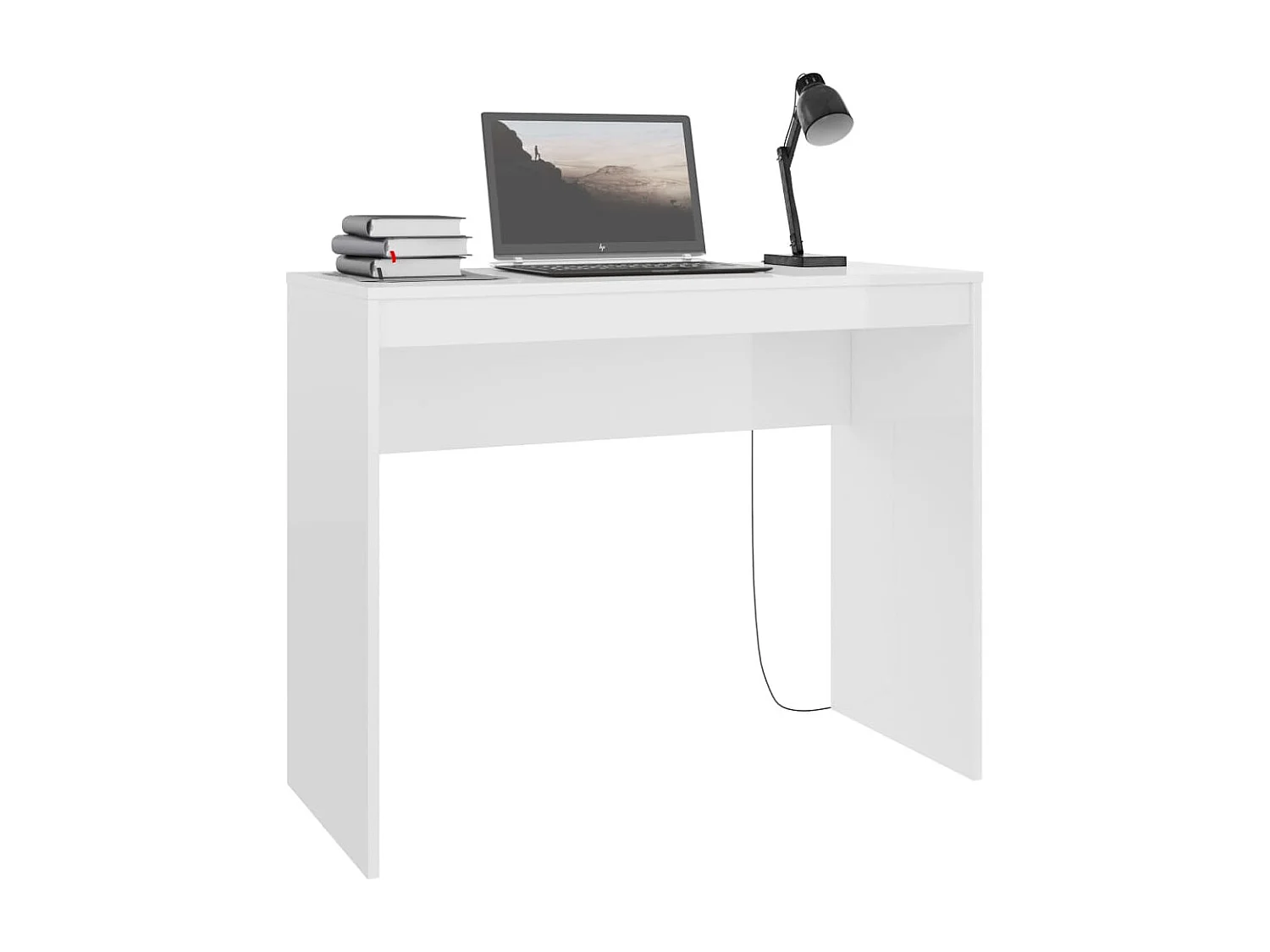 Bureau Blanc brillant 90x40x72 cm Bois d'ingénierie FR64824