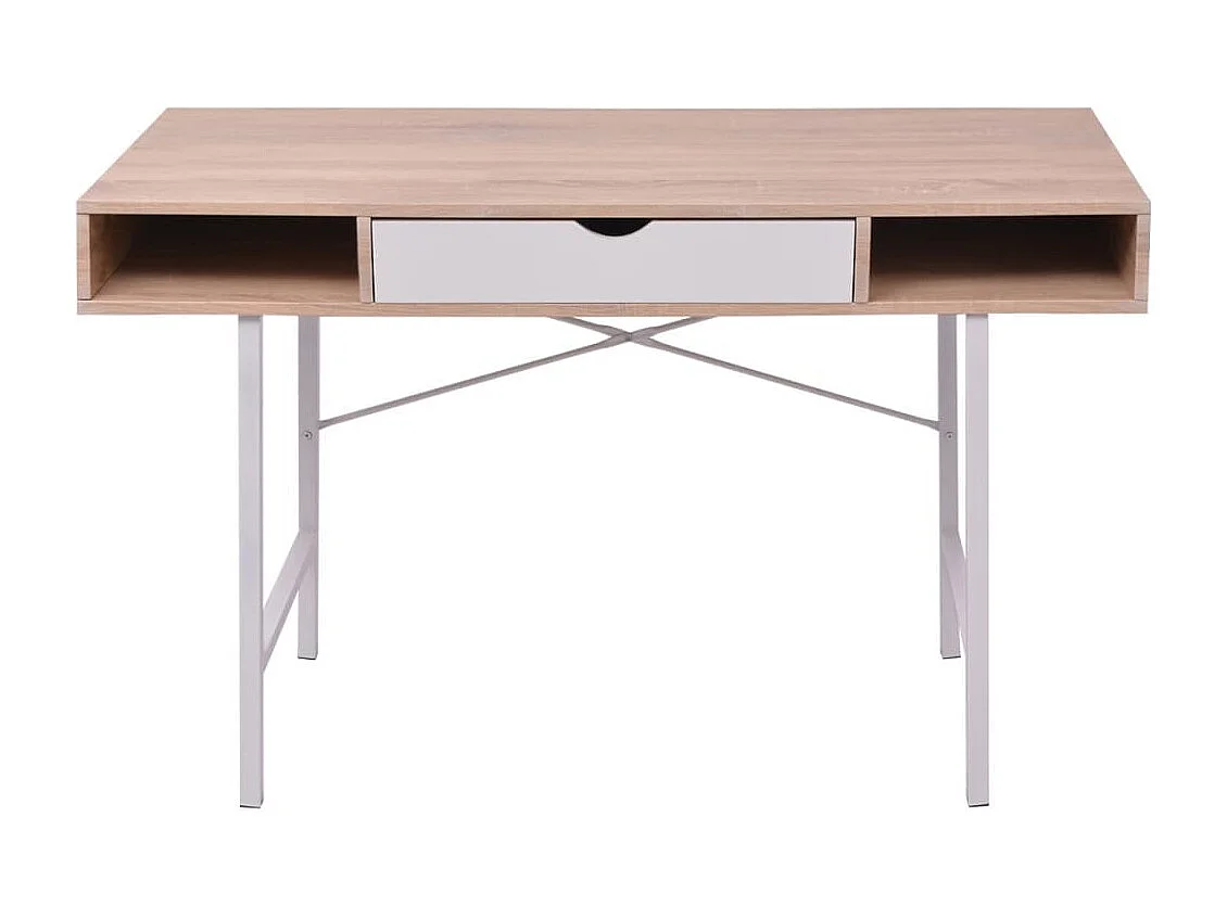 bureau met 1 lade eiken en wit BE455677