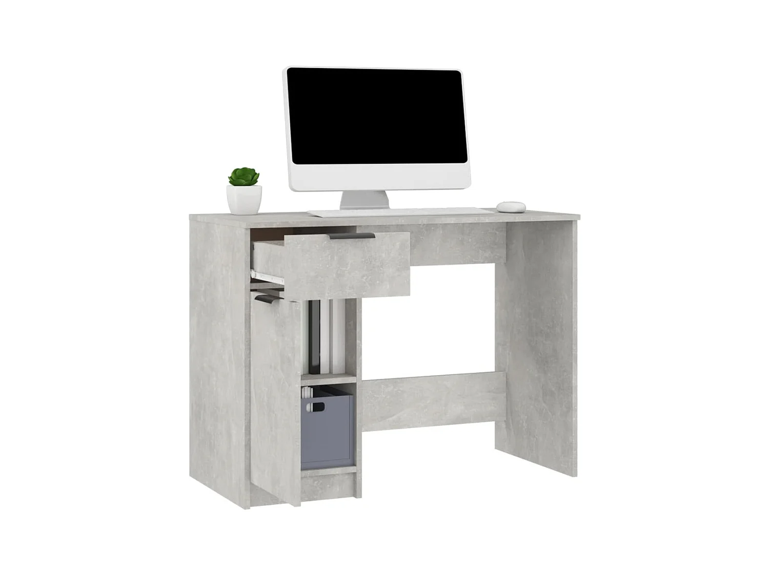 Bureau Gris béton 100x50x75 cm Bois d'ingénierie FR43202