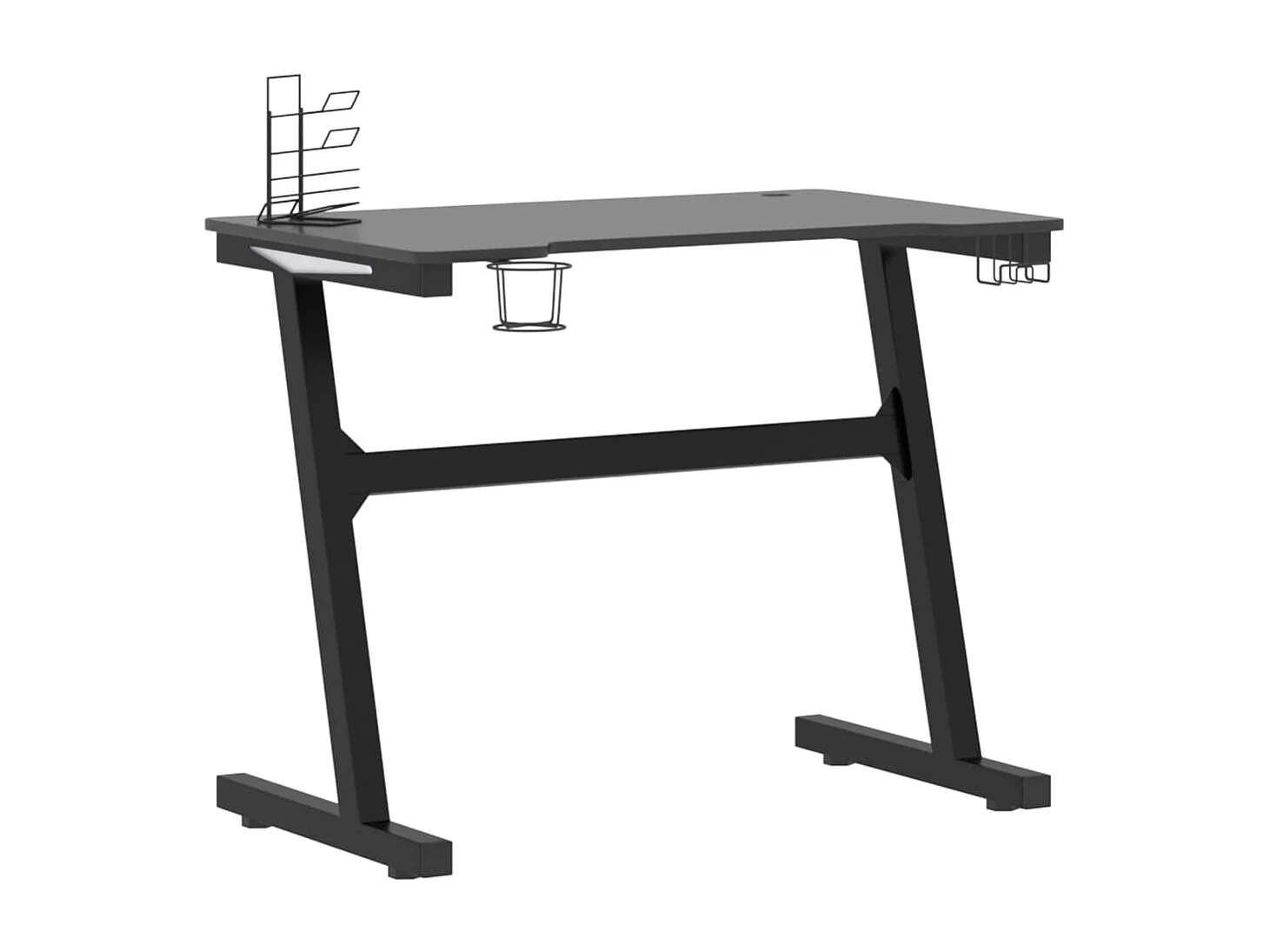 Escritorio gaming con LED patas en forma Z negro 90x60x75 cm ES950205