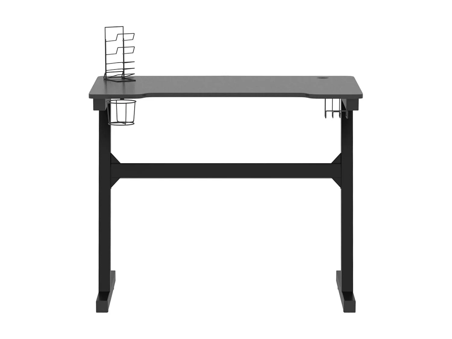 Bureau de jeu à LED avec pieds en forme de Z Noir 90x60x75 cm FR79392