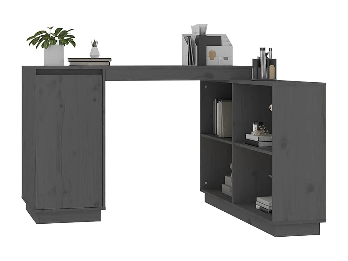 Bureau Gris 110x50x75 cm Bois massif de pin FR46339