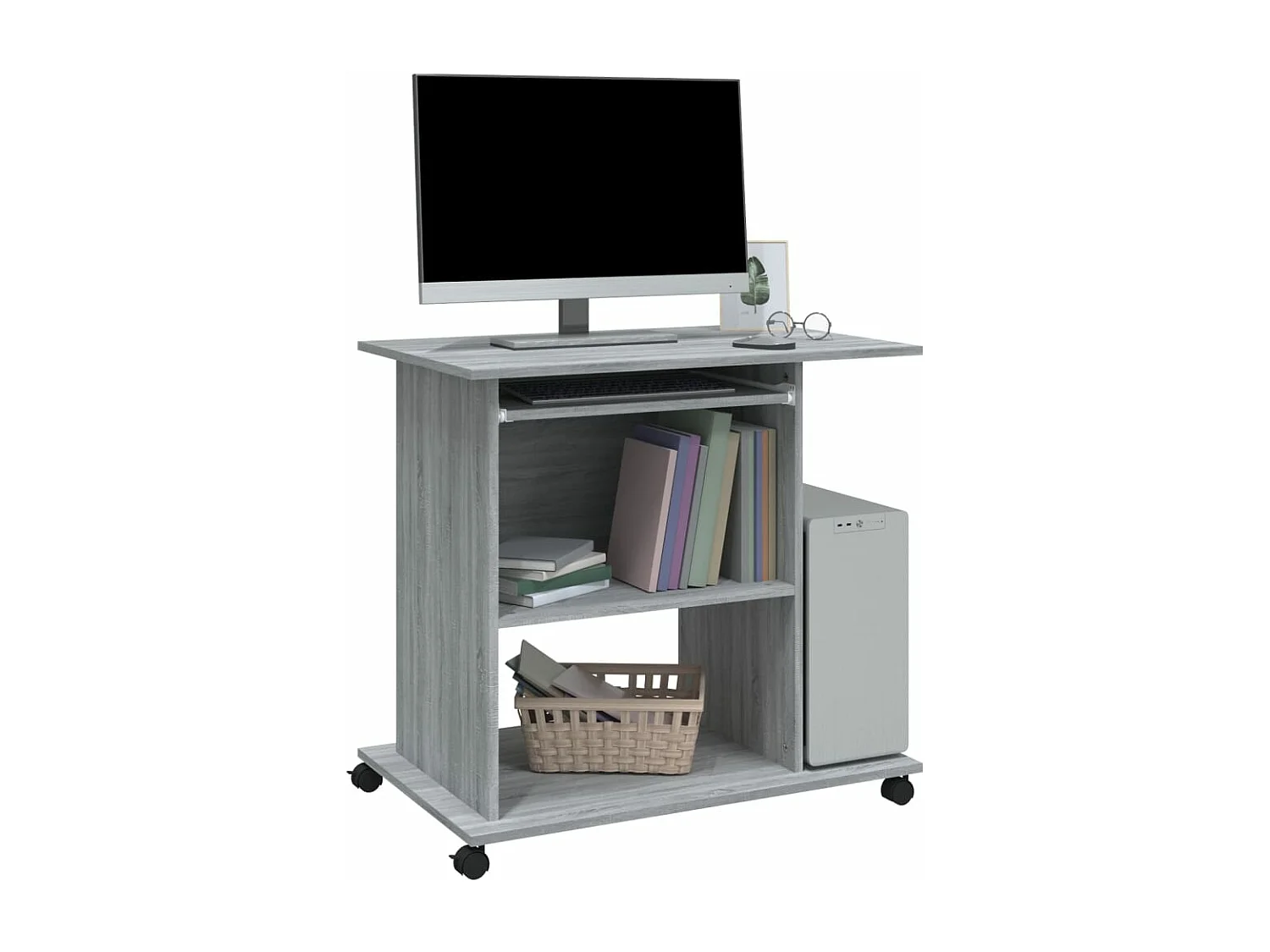 Bureau d'ordinateur Sonoma gris 80x50x75 cm Bois d'ingénierie FR63062