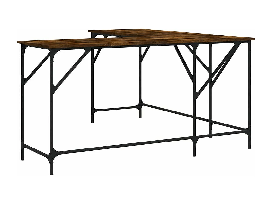 Escritorio madera de ingeniería roble ahumado 149x149x75 cm ES739698