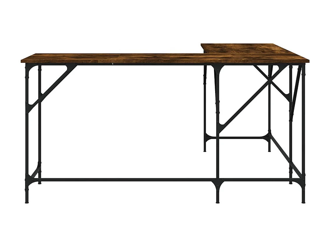 Escritorio madera de ingeniería roble ahumado 149x149x75 cm ES739698