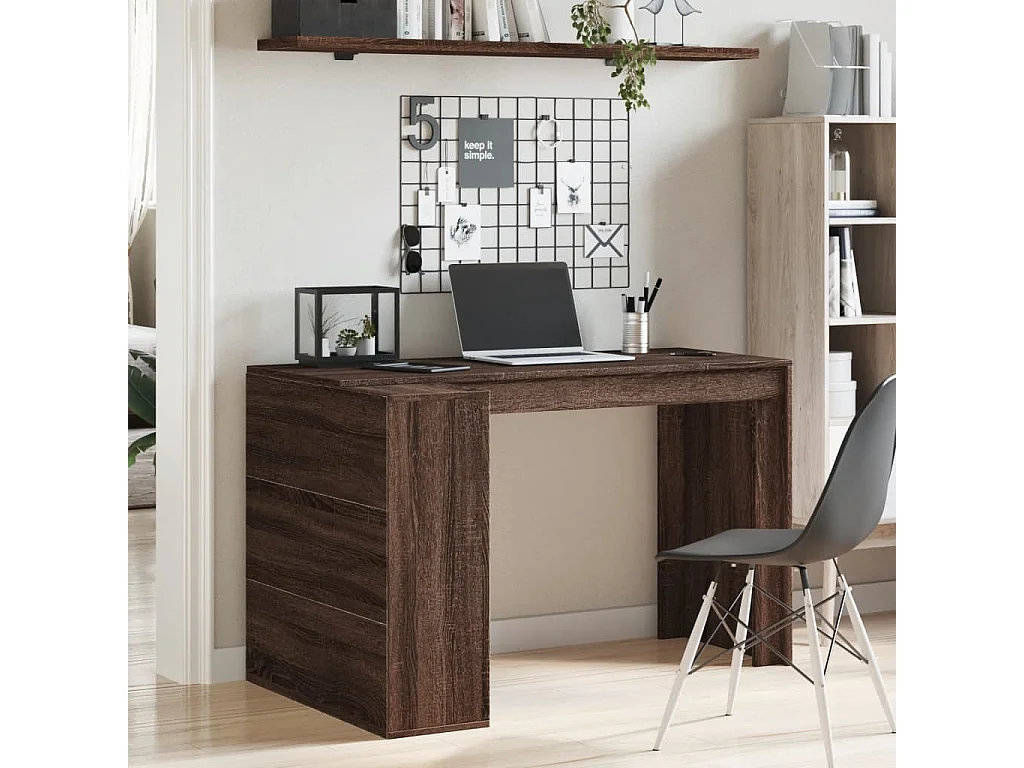 Bureau chêne marron 123,5x73,5x75 cm bois d'ingénierie FR30917