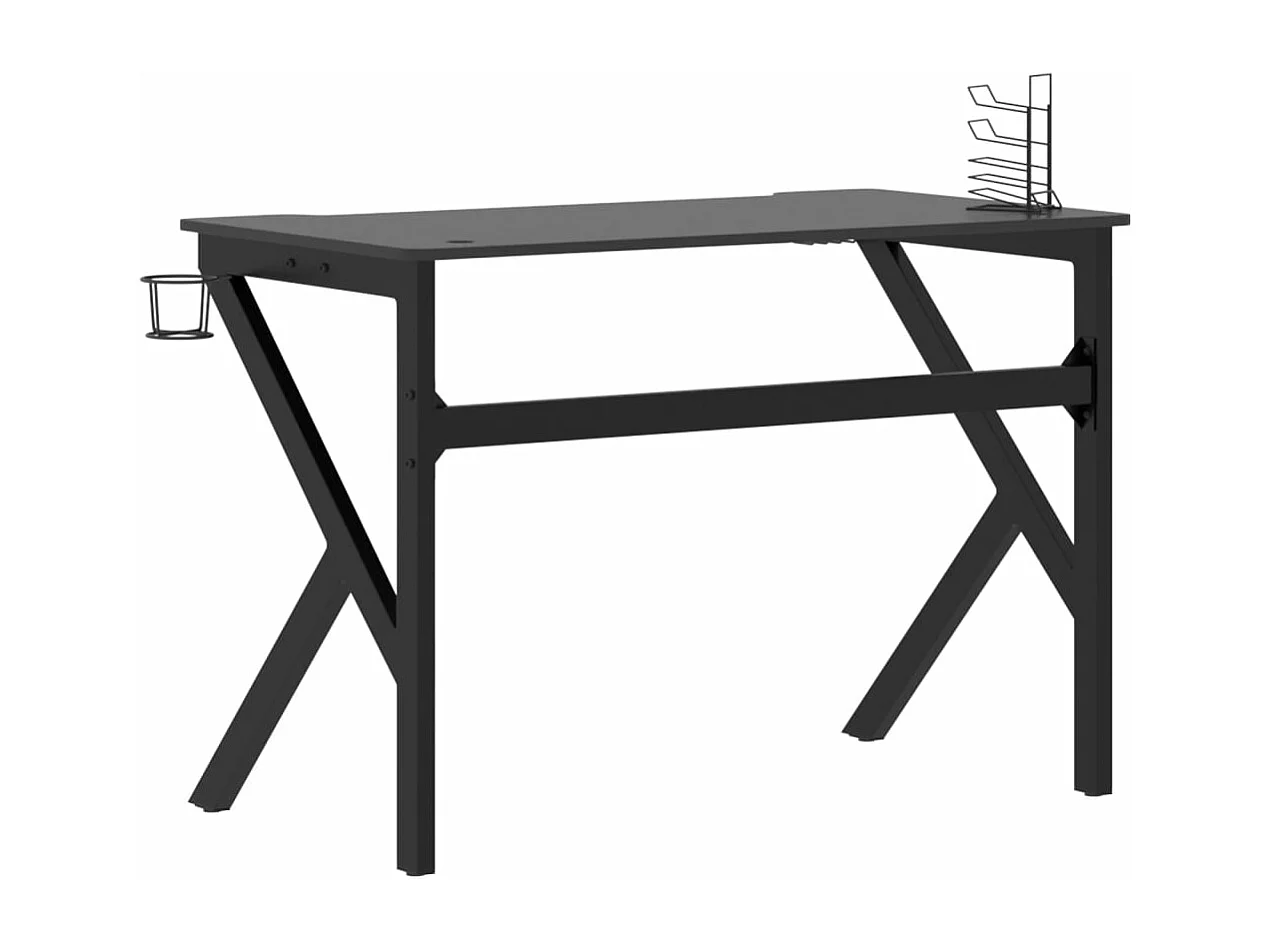 Bureau de jeu avec pieds en forme de K Noir 110x60x75 cm FR37436