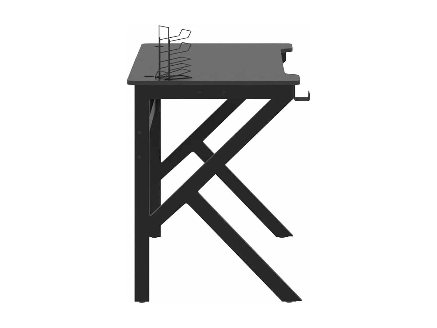 Bureau de jeu avec pieds en forme de K Noir 110x60x75 cm FR37436