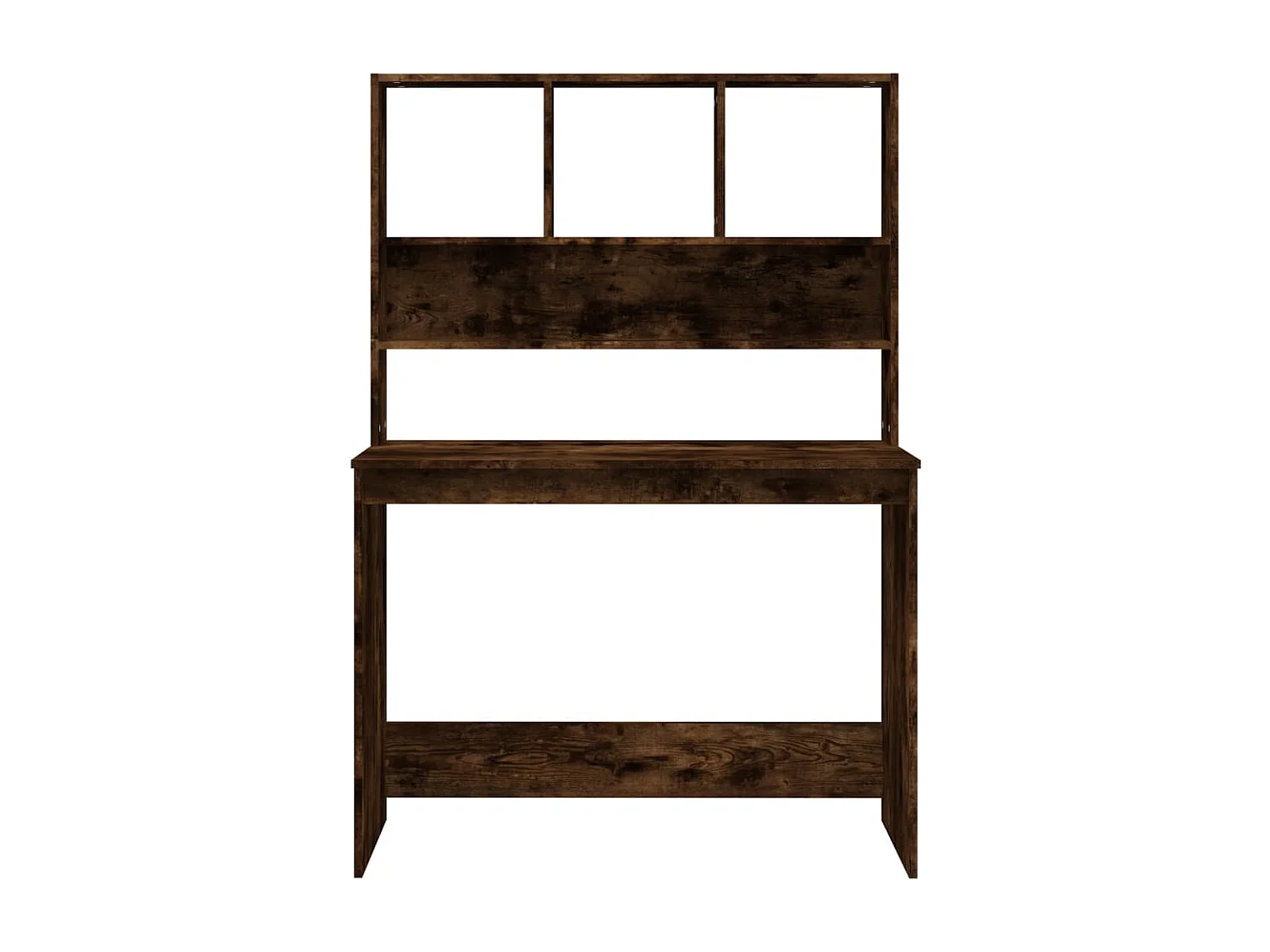 Bureau met schappen 102x45x148 cm bewerkt hout gerookt eiken BE463711