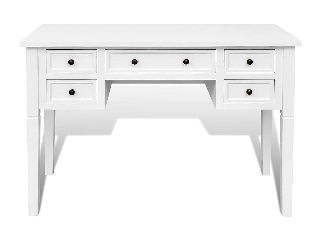 Bureau blanc à 5 tiroirs FR49334