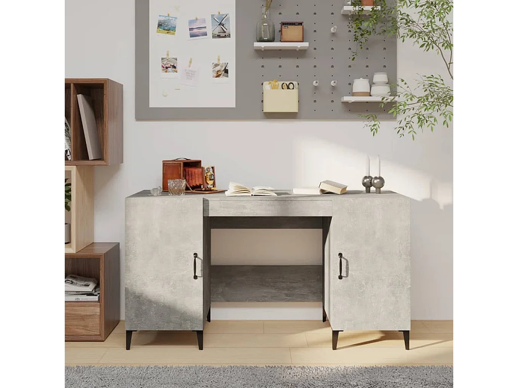 Bureau Gris béton 140x50x75 cm Bois d'ingénierie FR84189