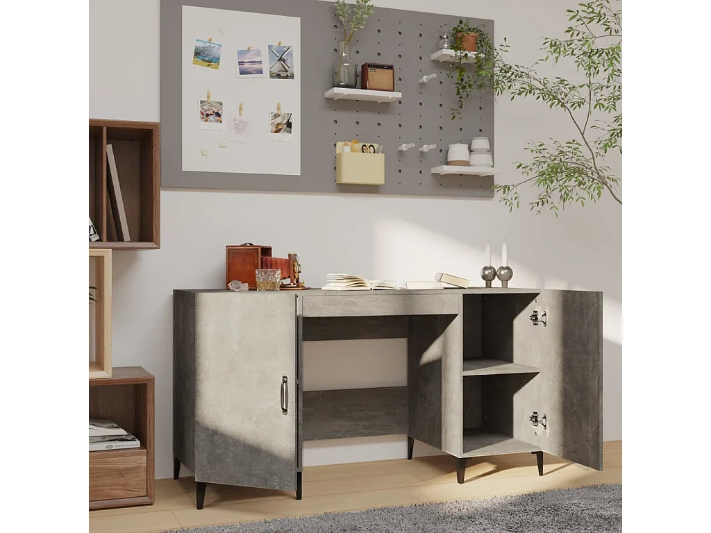 Bureau Gris béton 140x50x75 cm Bois d'ingénierie FR84189