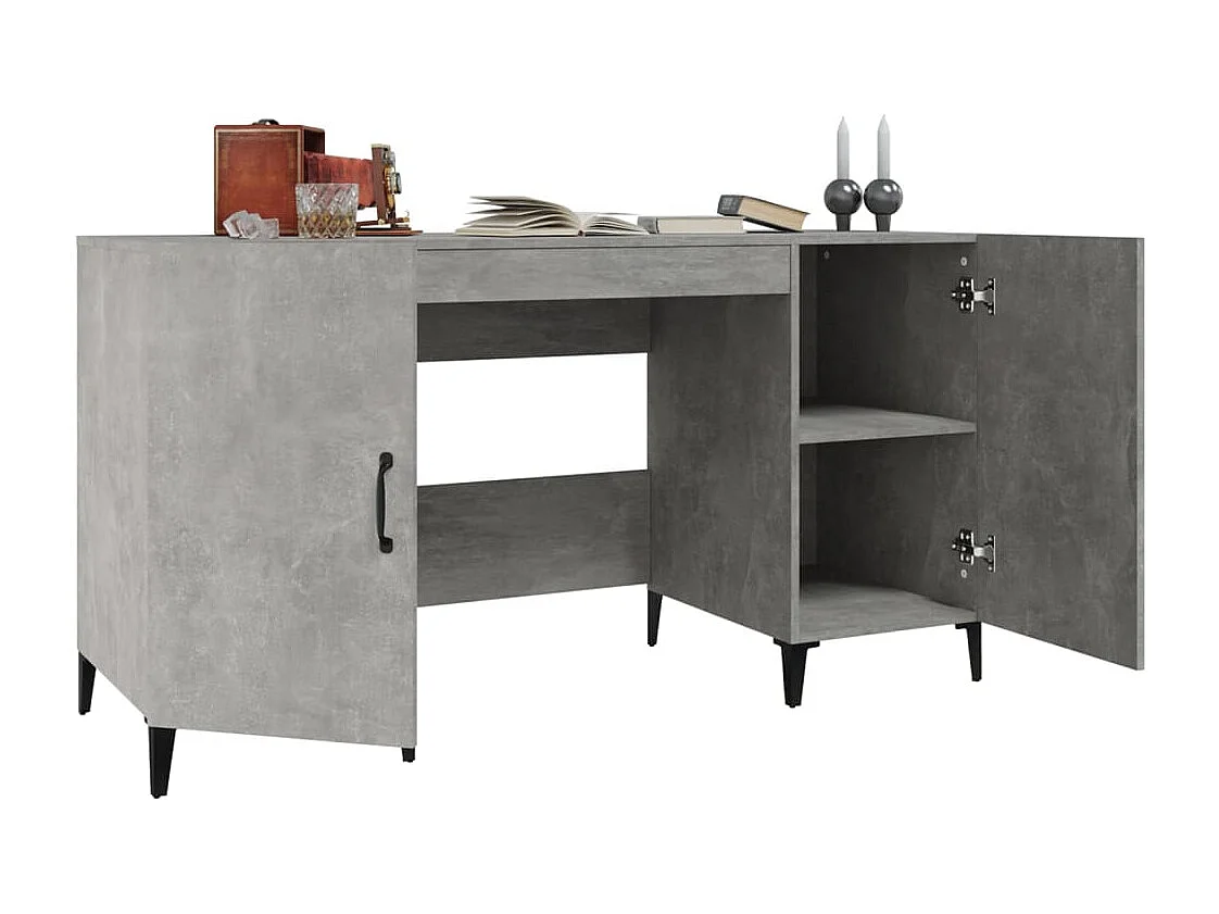 Bureau Gris béton 140x50x75 cm Bois d'ingénierie FR84189