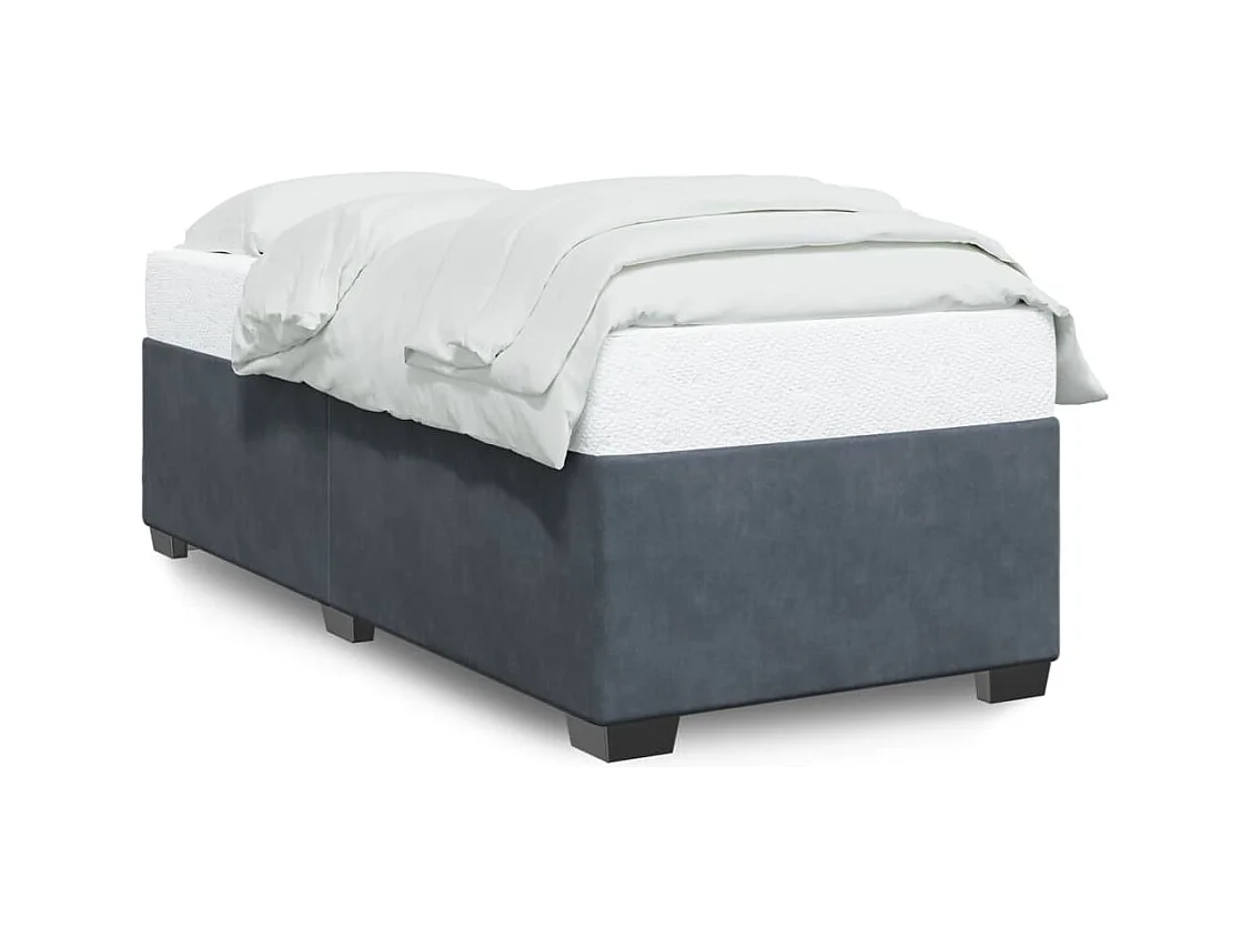 Bedframe fluweel donkergrijs 90x190 cm BE582492