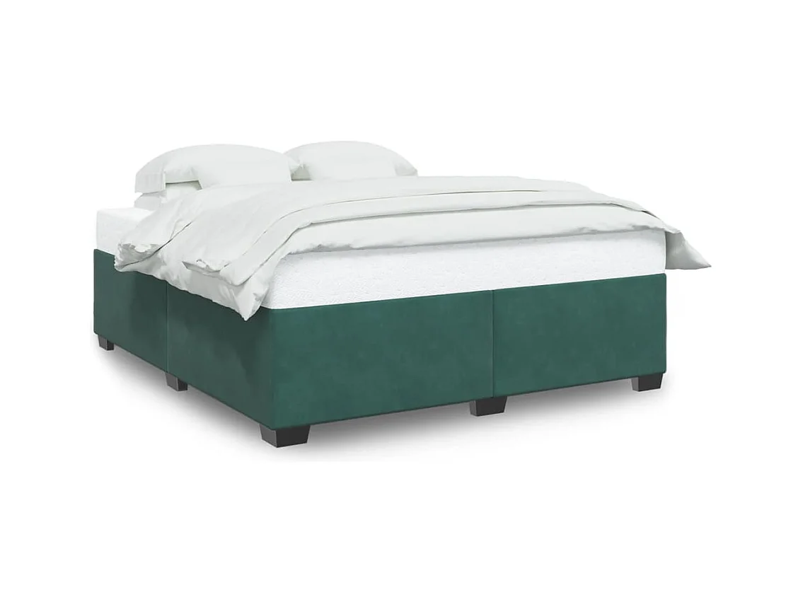 Lit adulte Vert foncé 200x200 cm Velours FR12603