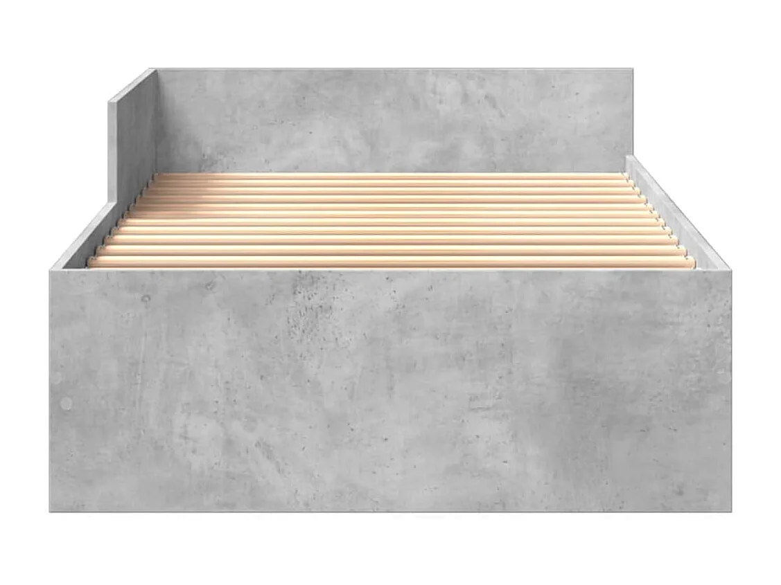 Bedframe bewerkt hout betongrijs 90x200 cm BE251651