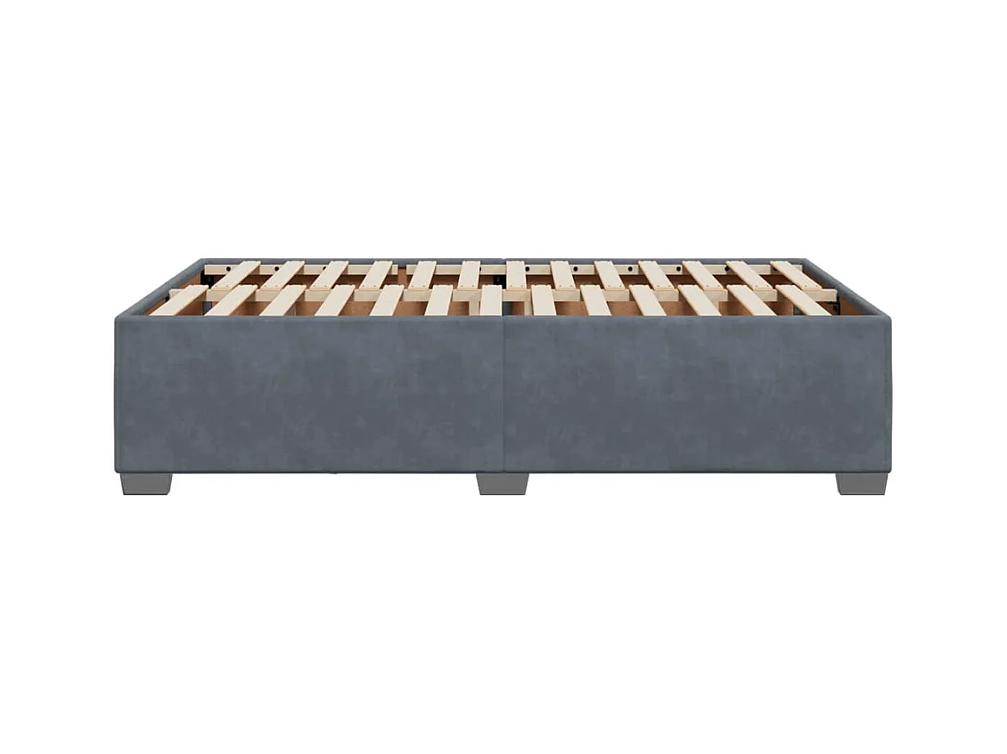Lit adulte gris foncé 120x190 cm velours FR89332