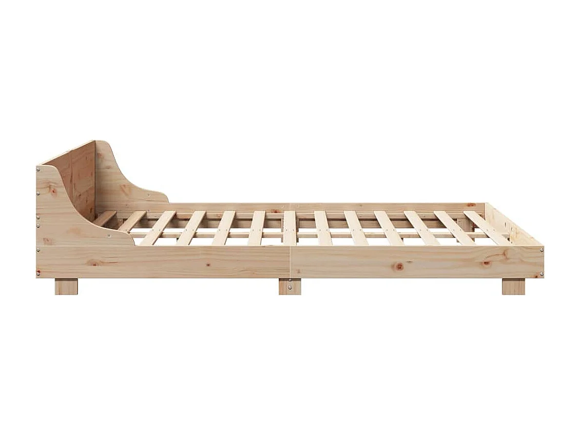 Lit adulte avec tête de lit 150x200 cm bois de pin massif FR143557