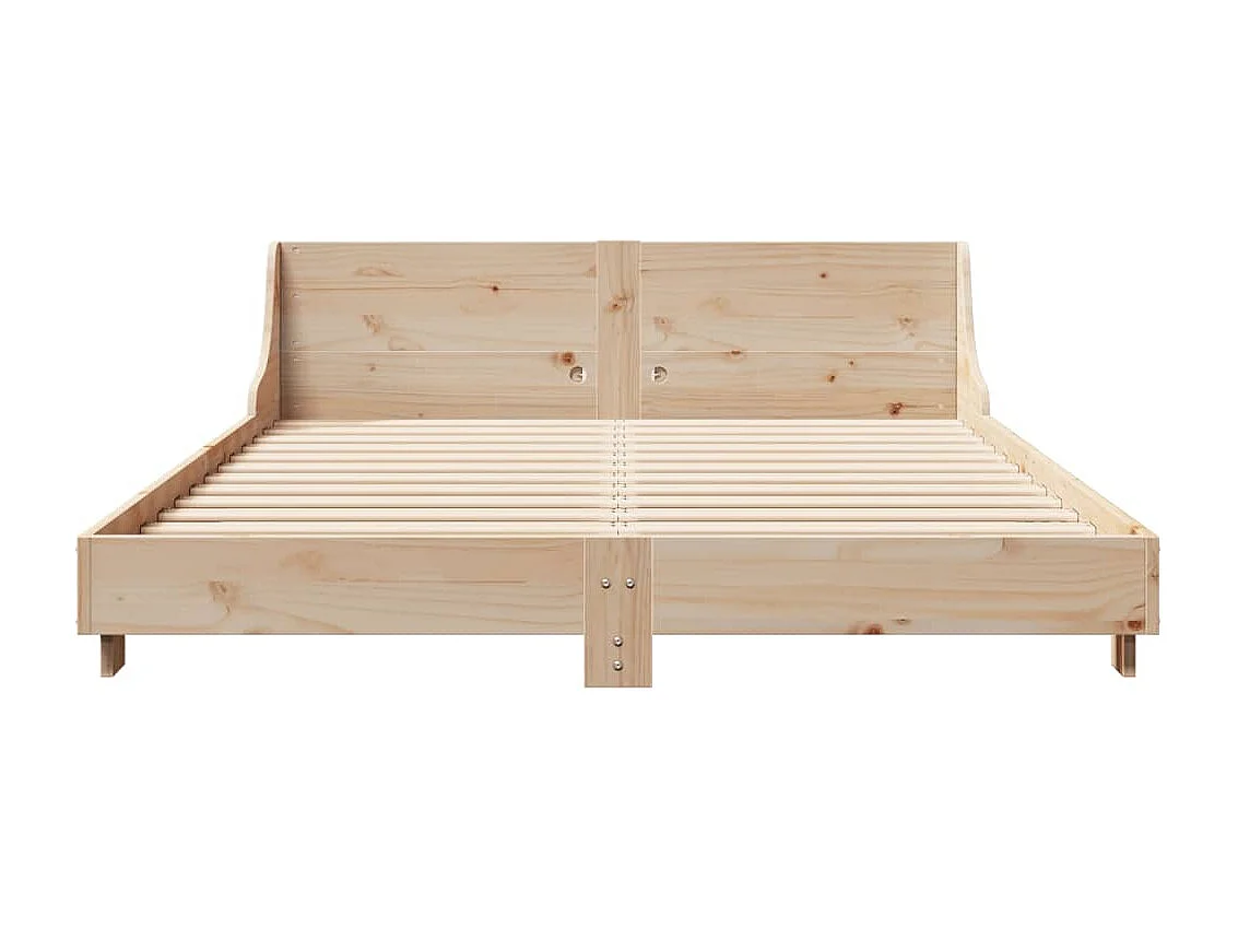 Lit adulte avec tête de lit 150x200 cm bois de pin massif FR143557