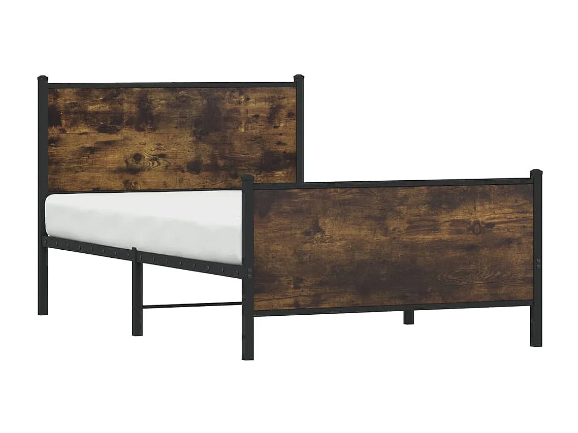 Lit adulte métal avec tête de lit et pied de lit 100x200 cm FR562494