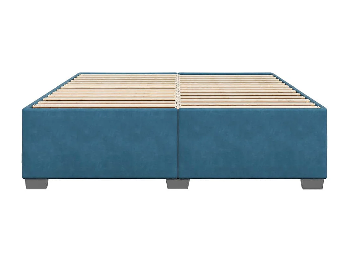 Lit adulte bleu 200x200 cm velours FR54369