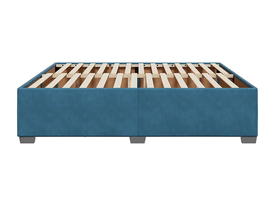 Lit adulte bleu 200x200 cm velours FR54369