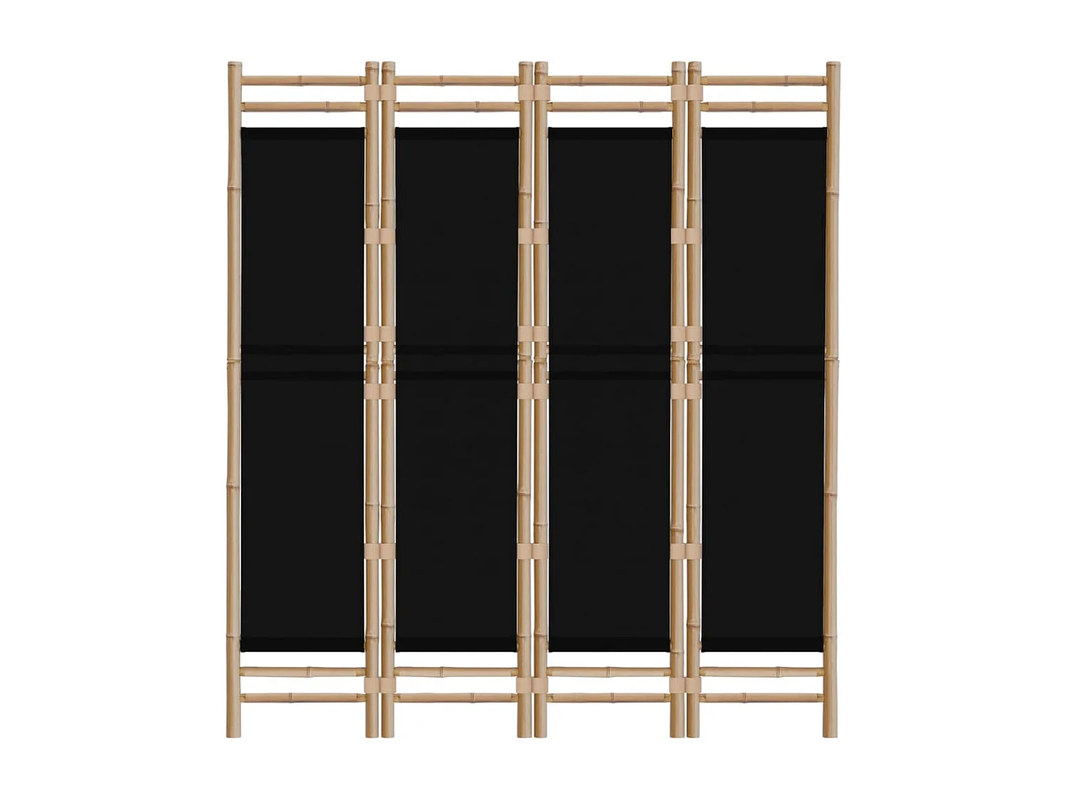 Paravent - Cloison de séparation pliante 4 panneaux 160 cm Bambou et toile FR20976