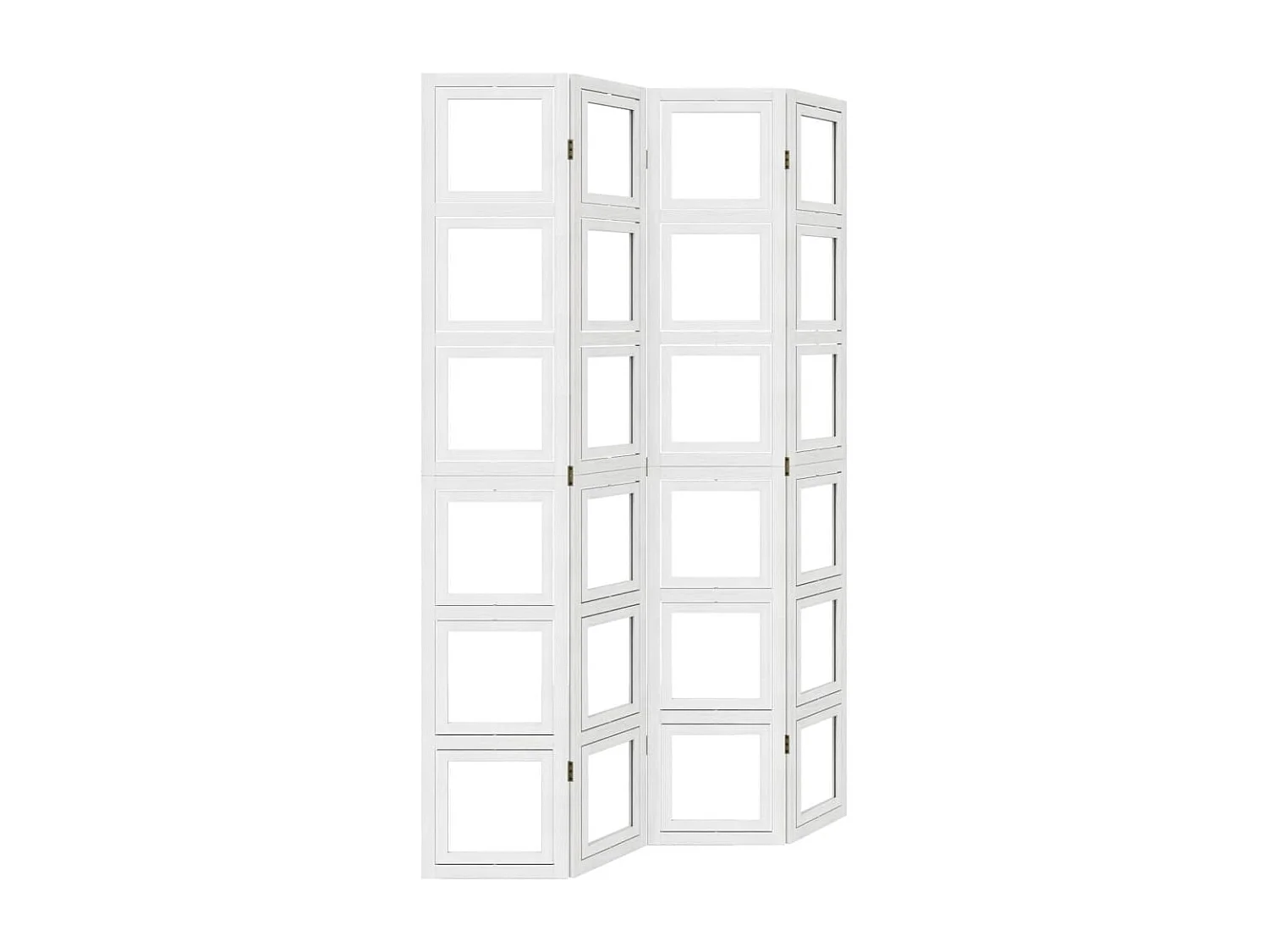 Paravent - Cloison de séparation 4 panneaux blanc bois de paulownia massif FR38716