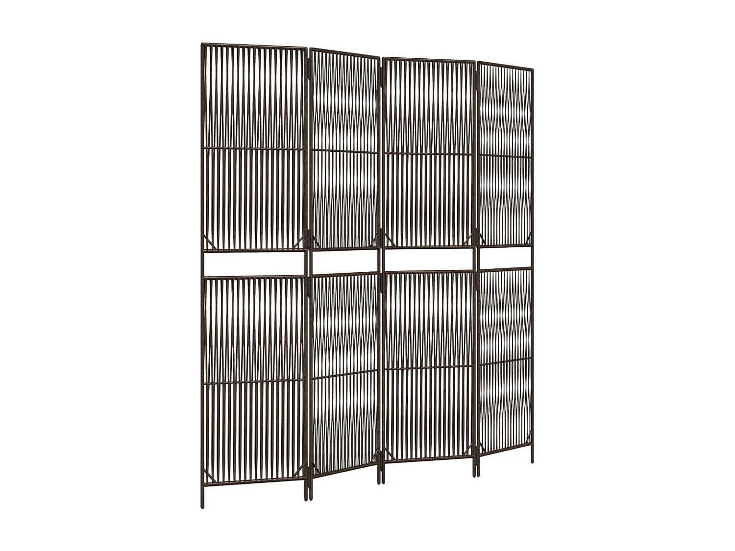 Biombo de 4 paneles ratán sintético marrón ES189415