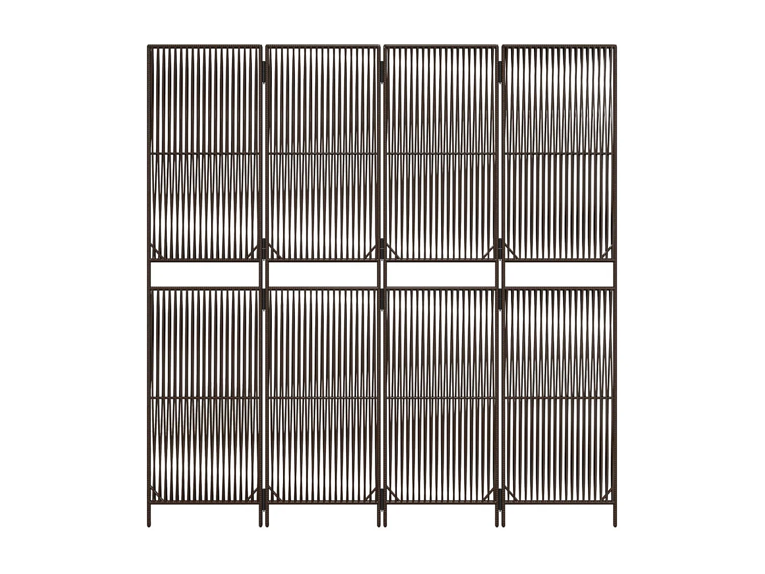 Biombo de 4 paneles ratán sintético marrón ES189415