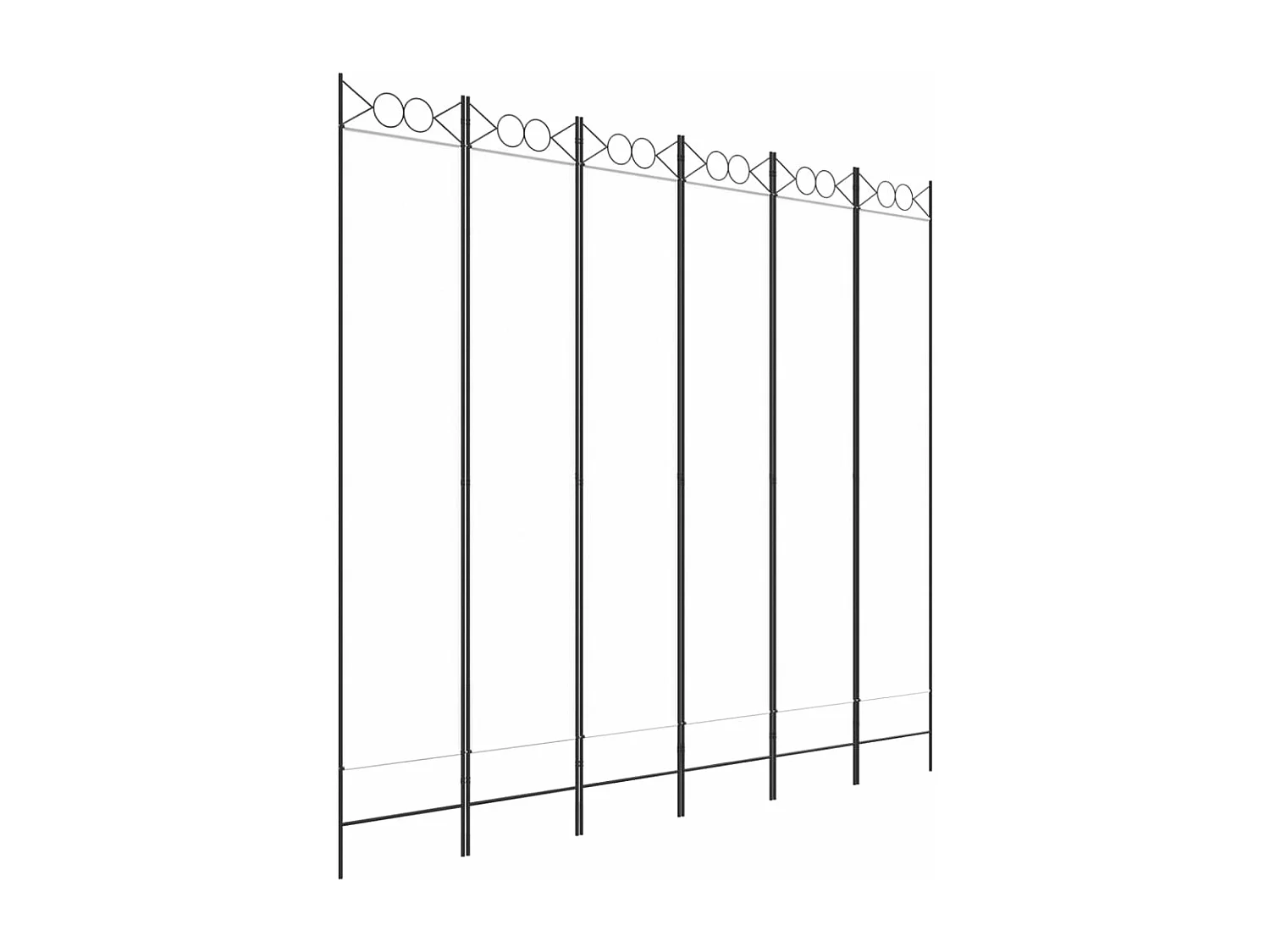 Paravent - Cloison de séparation 6 panneaux Blanc 240x220 cm Tissu FR95034