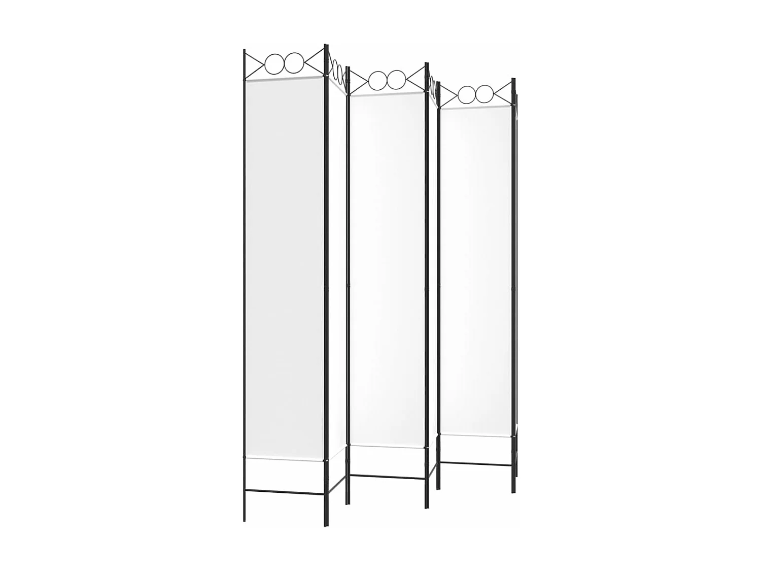 Paravent - Cloison de séparation 6 panneaux Blanc 240x220 cm Tissu FR95034