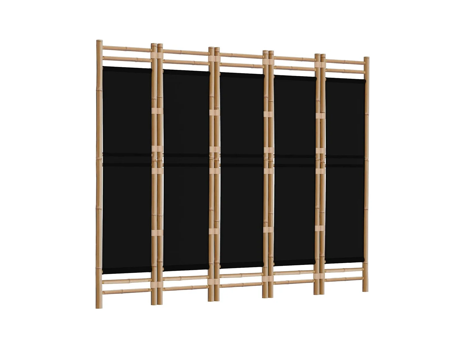 Biombo plegable de 5 paneles bambú y lona 200 cm ES743429