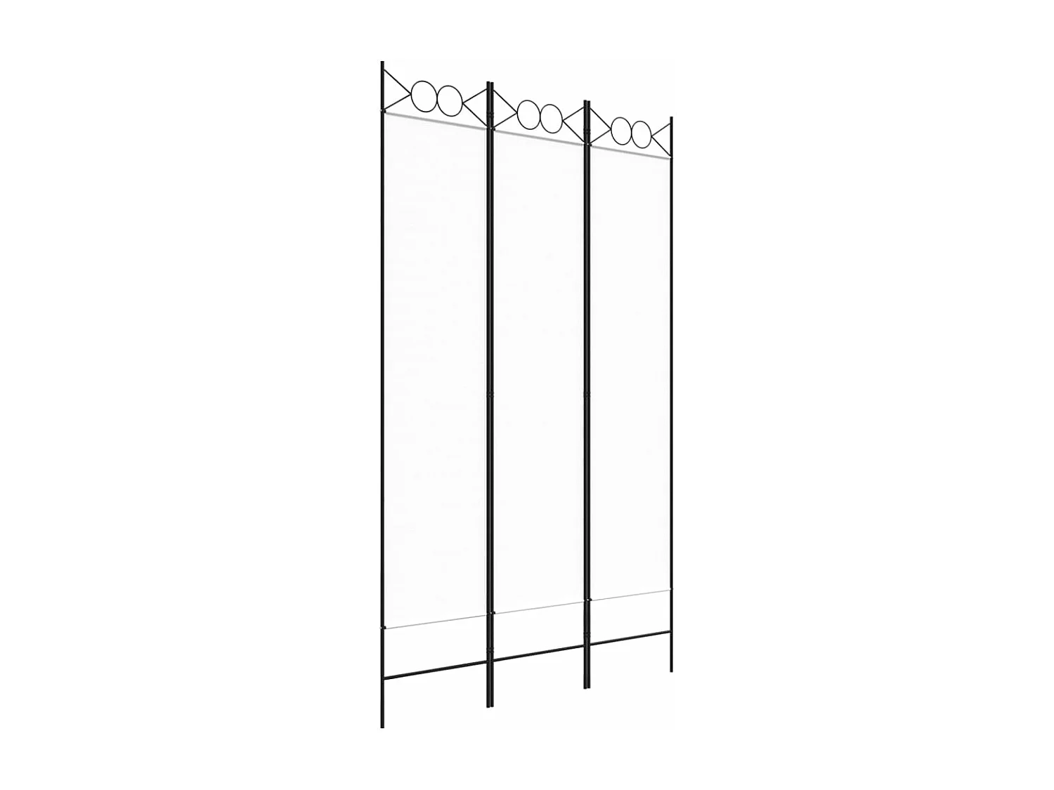 Paravent - Cloison de séparation 3 panneaux Blanc 120x200 cm Tissu FR12518