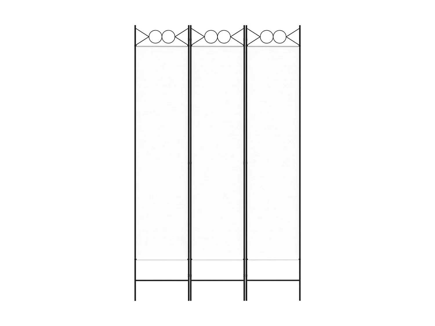 Paravent - Cloison de séparation 3 panneaux Blanc 120x200 cm Tissu FR12518