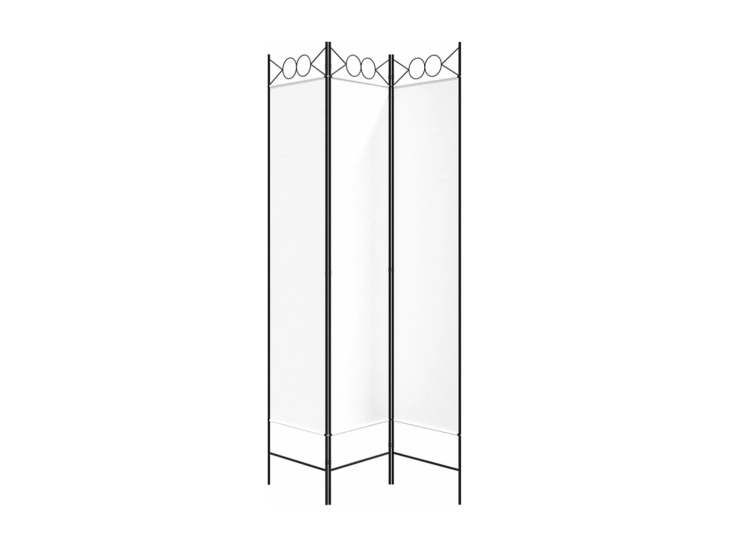 Paravent - Cloison de séparation 3 panneaux Blanc 120x200 cm Tissu FR12518