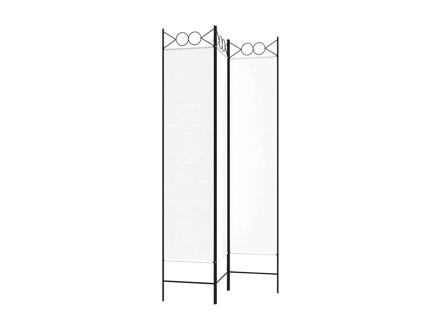 Paravent - Cloison de séparation 3 panneaux Blanc 120x200 cm Tissu FR12518