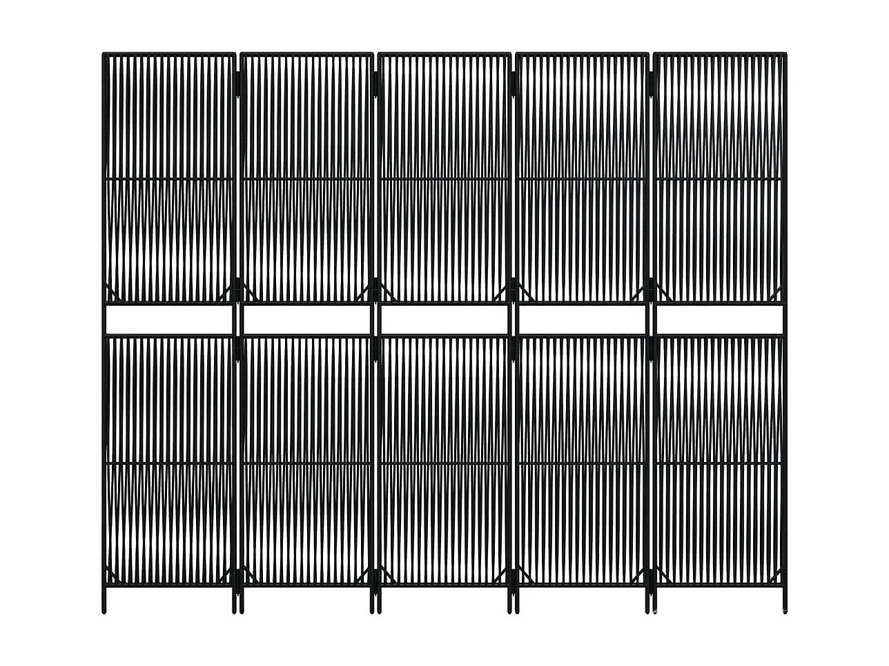 Biombo de 5 paneles ratán sintético negro ES152629